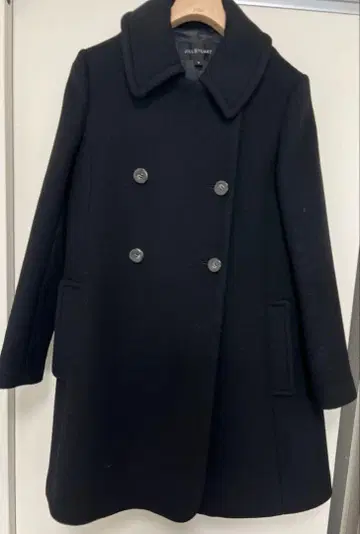 울 100% 더블 브레스트 롱 코트 S 사이즈