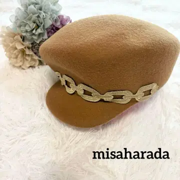 [ misaharada ] 미사하라다 영국제 울 헌팅 캡 체인 자수