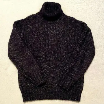 Corgi 터틀넥 니트 스웨터 블랙 그레이 L 사이즈 코기