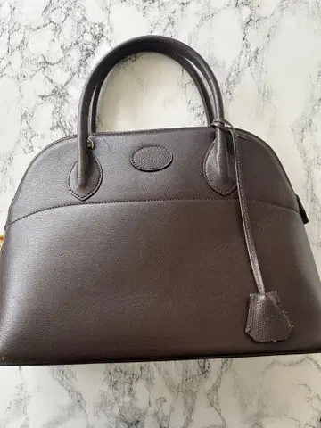 HIGH-CLASS 다크 브라운 가죽 핸드백