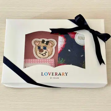 FEILER 딸기 패턴 손수건 곰 패턴 파우치 세트