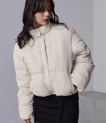 nuinullu 2WAY 스탠드 카라 충전솜 숏 자켓 다운 자켓