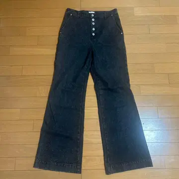 LUIJOIE 블랙 플레어 팬츠