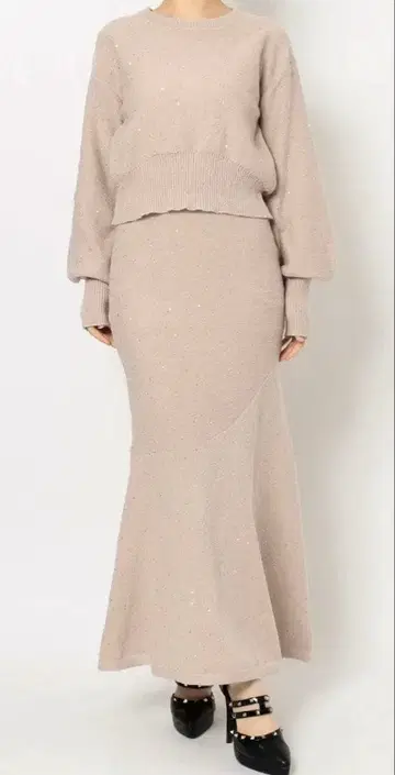 RESEXXY 핑크 니트 스커트 셋업