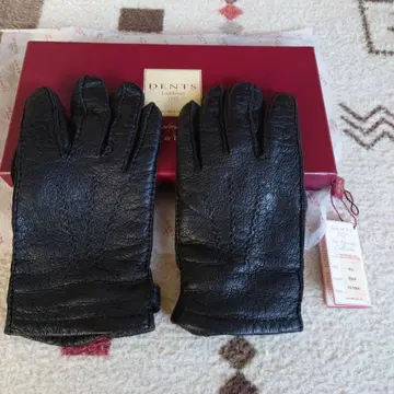 DENTS 블랙 페카리 가죽 그로브 81/2