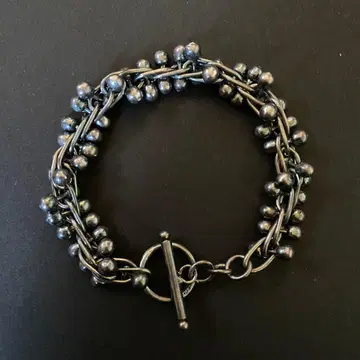 Vintage 멕시코 실버 펄 DNA 링크 팔찌