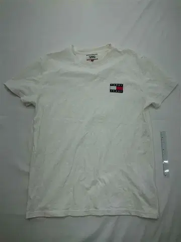 타미힐피거 진스 화이트 계열 반팔 티셔츠 M 사이즈 남성용