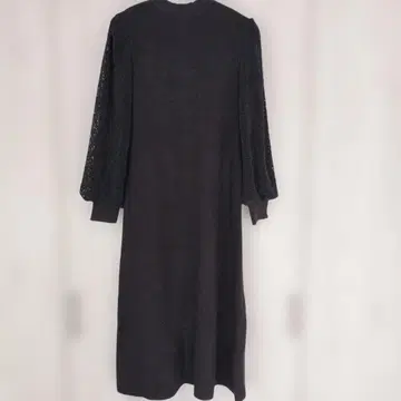 블랙 니트 원피스 긴팔 레이스