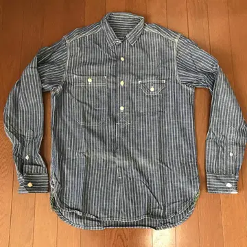 서니 스포츠 스트라이프 디자인 데님 긴팔 셔츠