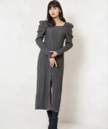 Bambina Cable Knit Dress rich gray