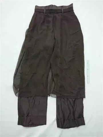 엘 시폰 절개 와이드 팬츠 브라운 계열 S 사이즈