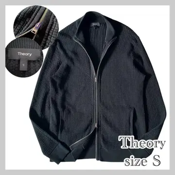 띠어리 코튼 니트 집업 가디건 블랙 S