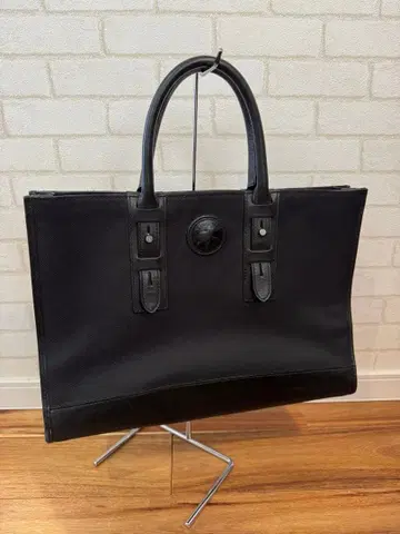 [ 새상품급 ] 헌팅월드 비즈니스 토트백 가죽 x 캔버스 블랙