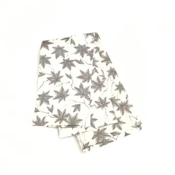 순수 실크 반폭 오비 단풍 묵화 패턴 크림 전통 패턴 코몬 장척 388