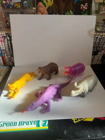 레어품 슈퍼 다이노소어 공룡 어택 동물 피규어 세트 컬러풀 5대 세트 2