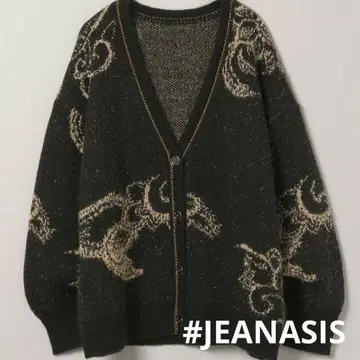 JEANASIS 페이즐리 라메 기모 V 가디건