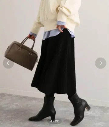 슬로브 이에나 에어리 리브 니트 스커트 블랙 프리 사이즈