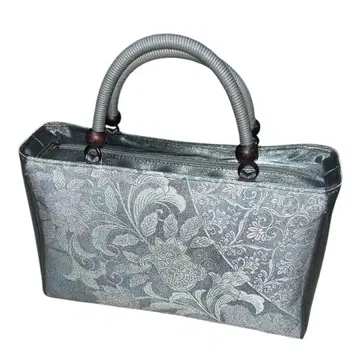 일본 의류 핸드백 꽃무늬 실버 고급 새상품급