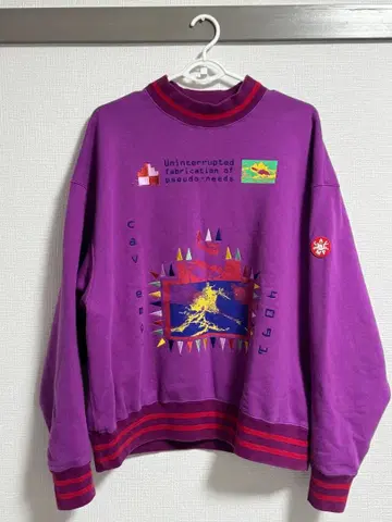 CAV EMPT C.E 그래픽 맨투맨 보라색