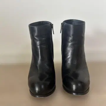 FABIO RUSCONI 블랙 가죽 숏부츠