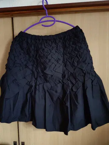 새상품 노코오노의 블랙 뜨개질 플레어 스커트