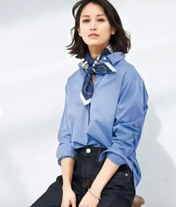 23구 (온워드) CANCLINI 코튼 튜닉 셔츠 38 블루