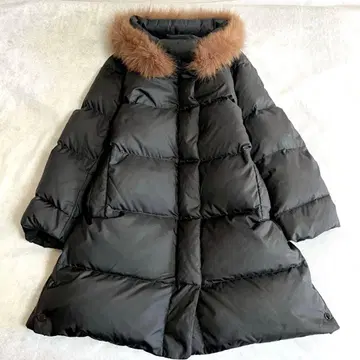 컨디션 최상 MUVEIL 뮤베일 비쥬 퍼 다운 코트 블랙 38