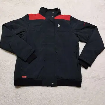 다운 자켓 블랙/레드 닭 자수