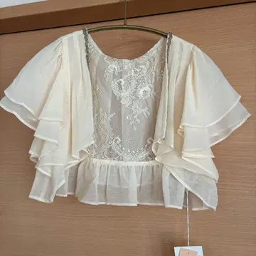 Azalea Rose 반팔 가디건 아이보리