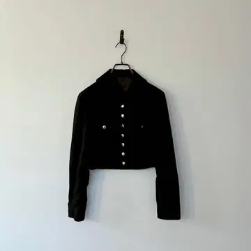 일본제 빈티지 벨로아 자켓 크롭 골드 버튼 y2k 헤이세이