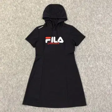 FILA 휠라 반팔 원피스 후디 블랙 빅 로고 여성용 M