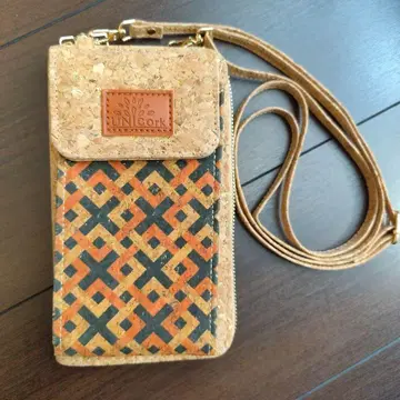 UNIkork 기하학 패턴 코르크 스마트폰 숄더백