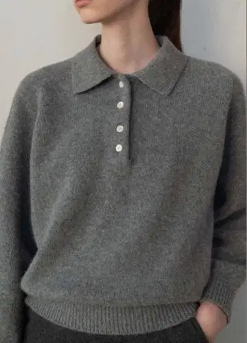 Nothing Written Grey Knit Polo Alpaca