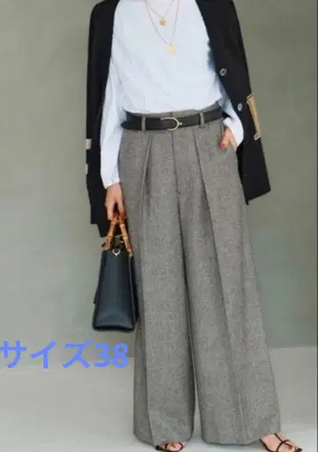 이에나 IENA 스트레치 트위드 턱 배기 팬츠 사이즈 38