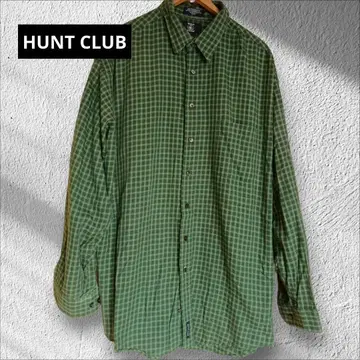 HUNTCLUB 그린 체크 빅 긴팔 셔츠
