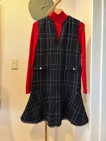 QUEENS COURT 퀸즈 코트 트위드 점프수트 원피스