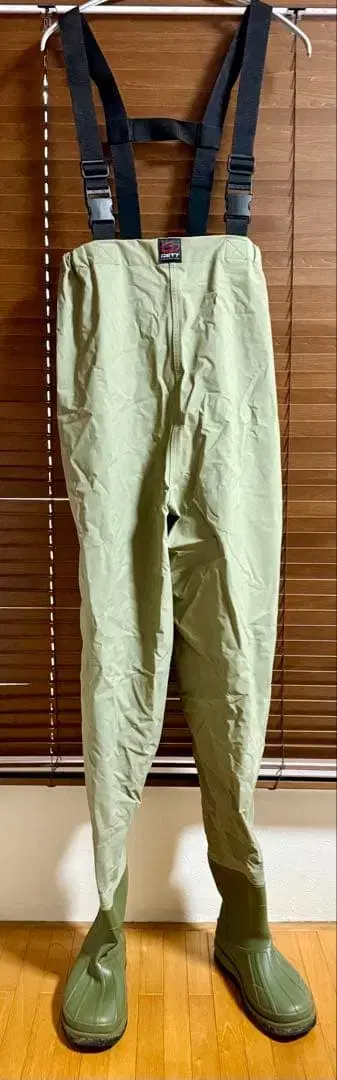 GETT 방수 허리 가슴장화 올리브 그린 낚시 LL 사이즈 밴딩장