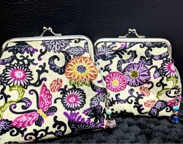 꽃무늬 패브릭 소재 코인 케이스 2개 세트 오키나와 류큐