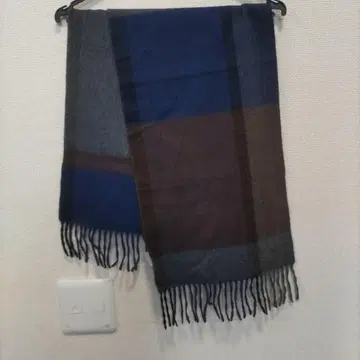 머플러 세트 (체크 무늬 베이지 원형 무늬)