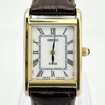 레어 새상품급 세이코 탱크 로만 화이트 다이얼 여성용 솔라 손목시계