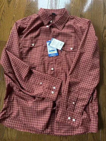 몽벨 mont-bell 빨간색 체크 무늬 긴팔 셔츠 XL