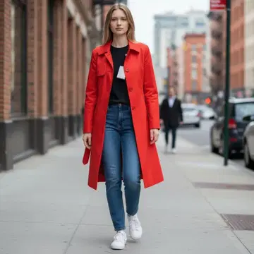 ef-de 레드 버튼 트렌치코트