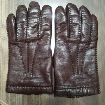 다크 브라운 가죽 장갑 안감 캐시미어