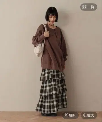 LOWRYSFARM 체크 캉캉 스커트