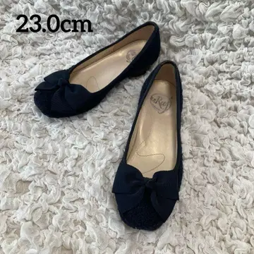 unReef 리본 포함 플랫슈즈 네이비 복슬복슬 23