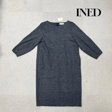 새상품 INED 원피스 긴팔 그레이 울 여성용 S 사이즈