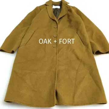 417 OAK + FORT 울 혼방 롱 코트 카키 계열 넉넉한 핏