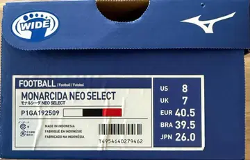 [ 새상품 ] Mizuno MONARCIDA NEO SELECT 26.0