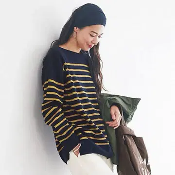 dahl'ia 라메 보더 니트