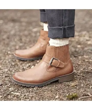 클락스 웰스트랩 숏부츠 22.5 다크탄 가죽